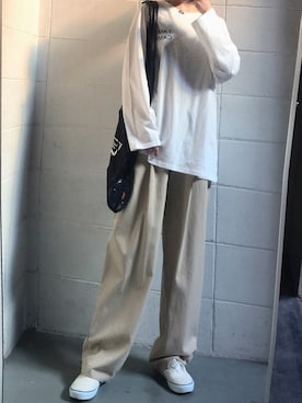 「アイテム（エコバッグ/サブバッグ）」を使った、영화さん（レディース・166cm）の春コーディネート