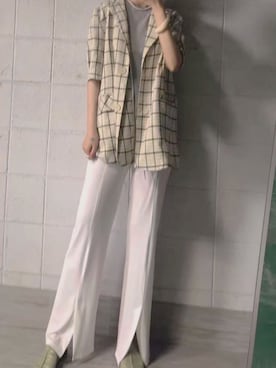 「アイテム（バングル/リストバンド）」を使った、영화さん（レディース・166cm）の春コーディネート