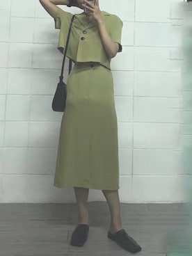 「スクエアトゥ」｜「アイテム（セットアップ）」を使った、영화さん（レディース・166cm）の夏コーディネート