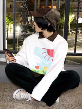 「ZIP FIVE（ジップファイブ）のアイテム（キャップ）」を使った、ひよりさん（レディース・162cm）の秋コーディネート