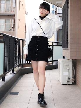 「HOTPING（ホッピン）のアイテム（ニット/セーター）」を使った、ひよりさん（レディース・162cm）の冬コーディネート