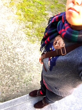 「BLACK LABEL CRESTBRIDGE（ブラックレーベル・クレストブリッジ）のアイテム（チノパンツ）」を使った、Jさん（メンズ・178cm）の冬コーディネート