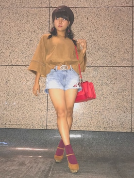 「アイテム（その他トップス、ブラウン系）」を使った、MINAMIさん（レディース・153cm）の秋コーディネート