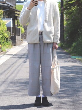 ヨンソ氏さんの「シルキーフリースジャケット（長袖）」を使ったコーディネート