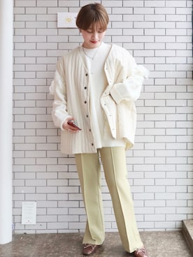 「select MOCA（セレクトモカ）のアイテム（ノーカラーコート）」を使った、WEAR 中国さん（レディース・155cm）の春コーディネート