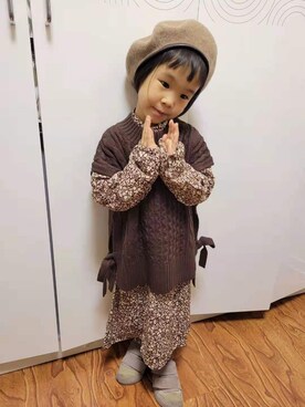 「CIAOPANIC TYPY（チャオパニックティピー）のアイテム（ハンチング/ベレー帽）」を使った、WEAR 中国さん（キッズ・110cm）の春コーディネート