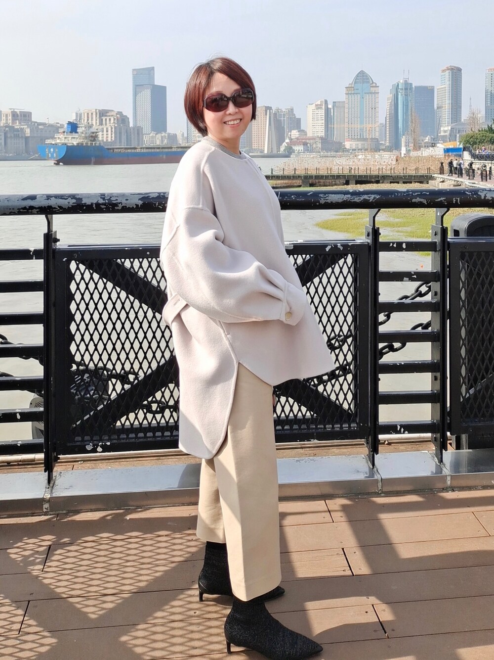 美品 オードリージョンワッド カシミア混 ハンドメイドショートコート ウール audrey and john wad（オードリーアンドジョンワッド）の「【Audrey