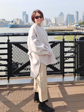 Audrey and John Wad】カシミア混ハンドメイドショートコートを使った