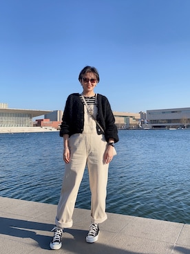 「apres jour（アプレジュール）のアイテム（サロペット/オーバーオール）」を使った、WEAR 中国さん（レディース・156cm）の春コーディネート