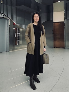 「NANO universe（ナノユニバース）のアイテム（ノーカラージャケット）」を使った、WEAR 中国さん（レディース・156cm）の春コーディネート