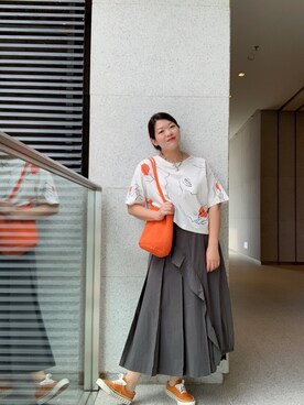 「NIMES（ニーム）のアイテム」を使った、WEAR 中国さん（レディース・167cm）の春コーディネート