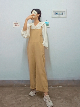 「NANO universe（ナノユニバース）のアイテム（サロペット/オーバーオール）」を使った、WEAR 中国さん（レディース・160cm）の夏コーディネート