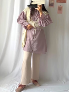 「apres jour（アプレジュール）のアイテム（セットアップ）」を使った、WEAR 中国さん（レディース・160cm）の夏コーディネート