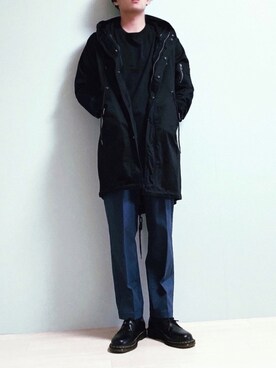 「URBAN RESEARCH DOORS」｜「アイテム（モッズコート）」を使った、ちょびさん（メンズ・184cm）の秋コーディネート