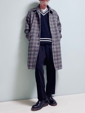 「CREARE -LINO-（クレアーレリノ）のアイテム（スラックス）」を使った、ちょびさん（メンズ・184cm）の秋コーディネート