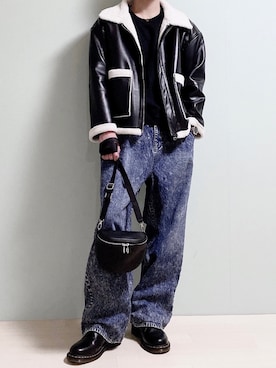 「CREARE -LINO-（クレアーレリノ）のアイテム（ブルゾン）」を使った、ちょびさん（メンズ・184cm）の冬コーディネート