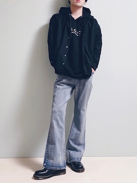 「G.O.C（ジーオーシー）のアイテム（デニムパンツ）」を使った、ちょびさん（メンズ・184cm）の冬コーディネート