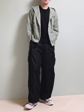 「CREARE -LINO-（クレアーレリノ）のアイテム（スウェット）」を使った、ちょびさん（メンズ・184cm）の春コーディネート