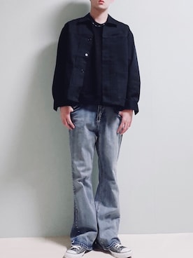「CREARE -LINO-（クレアーレリノ）のアイテム（スウェット）」を使った、ちょびさん（メンズ・184cm）の春コーディネート