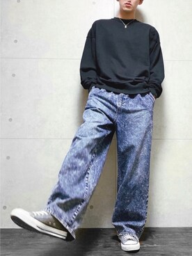 「CREARE -LINO-（クレアーレリノ）のアイテム（スウェット）」を使った、ちょびさん（メンズ・184cm）の冬コーディネート