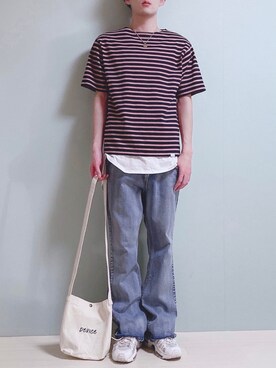 「G.O.C（ジーオーシー）のアイテム（デニムパンツ）」を使った、ちょびさん（メンズ・184cm）の春コーディネート