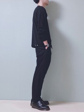 「CREARE -LINO-（クレアーレリノ）のアイテム（スラックス）」を使った、ちょびさん（メンズ・184cm）の春コーディネート