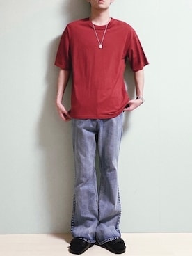 「G.O.C（ジーオーシー）のアイテム（デニムパンツ）」を使った、ちょびさん（メンズ・184cm）の夏コーディネート