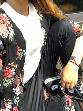「JEANASIS（ジーナシス）のBASICツイルNS/762061（Tシャツ/カットソー、ホワイト系）」を使った、Rmamaさん（レディース・157cm）の夏コーディネート