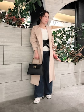 「andemiu」｜「アイテム（トレンチコート）」を使った、yuka.Nさん（レディース・155cm）の春コーディネート