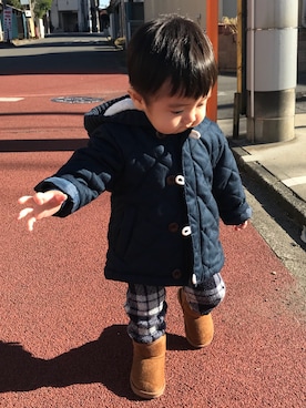 「西松屋（ニシマツヤ）のアイテム（その他ベビー用品、その他）」を使った、TSUKASOHTAさん（キッズ・110cm）の冬コーディネート