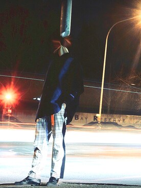 「H&M DIVIDED（エイチアンドエム　ディヴァイデッド）のアイテム（スラックス）」を使った、神損さん（メンズ・169cm）の夏コーディネート