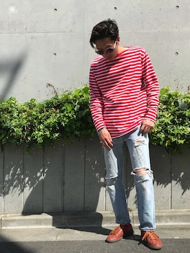 「SAINT JAMES（セントジェームス）のアイテム」を使った、kyoheyさん（メンズ・170cm）の夏コーディネート