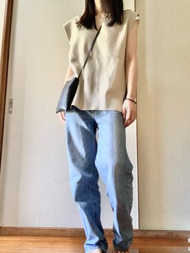 「Ameri（アメリ）のアイテム（ショルダーバッグ）」を使った、ananさん（レディース・165cm）の秋コーディネート