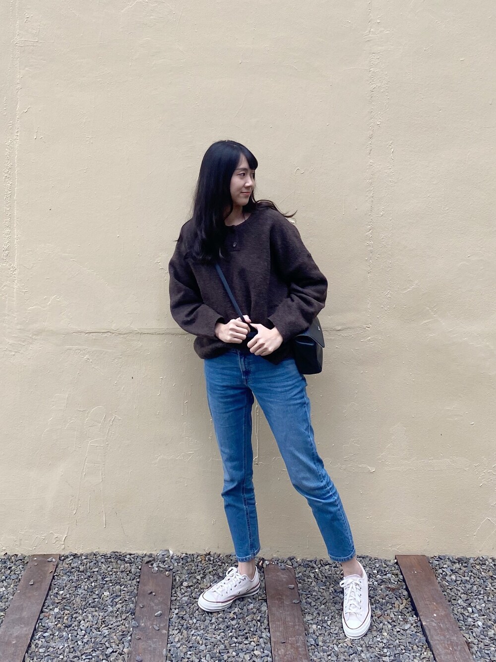 「CONVERSEのCONVERSE/コンバース CHUCK TAYLOR 70（スニーカー、ホワイト系）」を使った、Hsuan2さん（レディース・168cm）の冬コーディネートの1枚目の写真