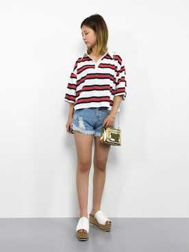 「ｱﾅｯﾌﾟ」｜もえぴーさん（レディース・156cm）の夏コーディネート