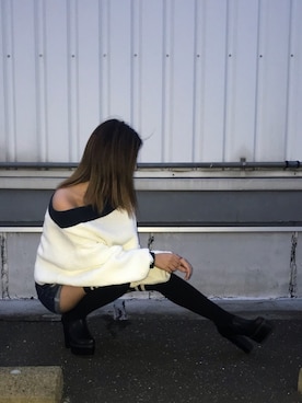 「ニーハイソックス」｜「アイテム（その他）」を使った、もえぴーさん（レディース・156cm）の秋コーディネート