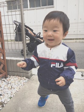 「FILA（フィラ）のアイテム（ブルゾン）」を使った、けんちゃんさん（キッズ・90cm）の秋コーディネート