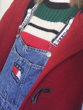 「TOMMY HILFIGER（トミーヒルフィガー）のアイテム（サロペット/オーバーオール）」を使った、fastlaneさん（レディース・170cm）の冬コーディネート