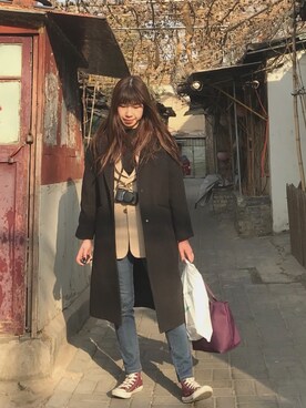 「Simplicite（サンプリシテ）のアイテム（その他アウター）」を使った、アミ太郎さん（レディース・165cm）の春コーディネート