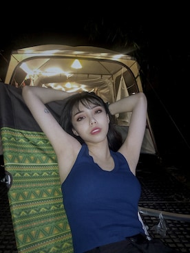 「アイテム（タンクトップ）」を使った、laurababeさん（レディース・159cm）の夏コーディネート