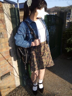 「GRL（グレイル）のアイテム（デニムジャケット）」を使った、ゆーけさん（レディース・156cm）の春コーディネート
