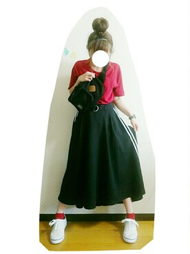「devirock（デビロック）のアイテム（ショルダーバッグ）」を使った、こゆり２号さん（レディース・147cm）の夏コーディネート