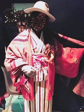「kimono」｜「アイテム（その他）」を使った、komakiさん（レディース・153cm）の冬コーディネート