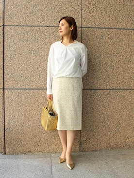 「amaca（アマカ）のアイテム」を使った、みずほさん（レディース・160cm）の春コーディネート