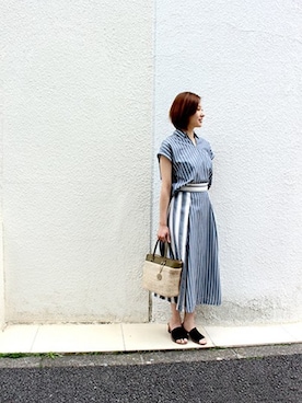 「amaca（アマカ）のアイテム」を使った、みずほさん（レディース・160cm）の夏コーディネート