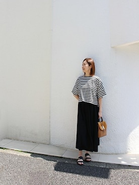 「amaca（アマカ）のアイテム」を使った、みずほさん（レディース・160cm）の夏コーディネート