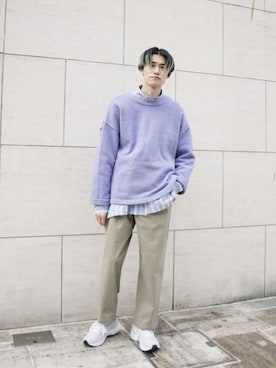 「URBAN RESEARCH（アーバンリサーチ）のURBAN RESEARCH iD　OVERSIZE BOUCLE KNIT（ニット/セーター）」を使った、Noro Yuiさん（メンズ・176cm）の冬コーディネート