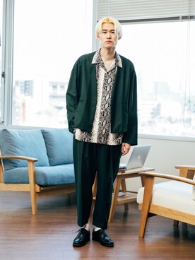 「レースアップシューズ」｜「アイテム（その他アウター）」を使った、Noro Yuiさん（メンズ・176cm）の春コーディネート