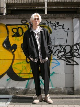 「レースアップシューズ」｜「アイテム（その他アウター）」を使った、Noro Yuiさん（メンズ・176cm）の春コーディネート