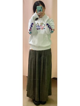 「アイテム（ピアス（片耳用）、グレー系）」を使った、潮騒ちゃんさん（レディース・160cm）の秋コーディネート